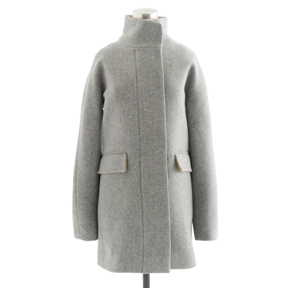 J.Crew Wool Stadium-Cloth Gray Cocoon Coat Size 2